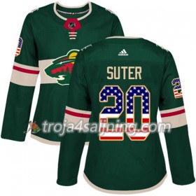 Minnesota Wild tröja Ryan Suter 20 Adidas 2017-2018 Grön USA Flag Fashion Authentic - Dame NHL Tröjor